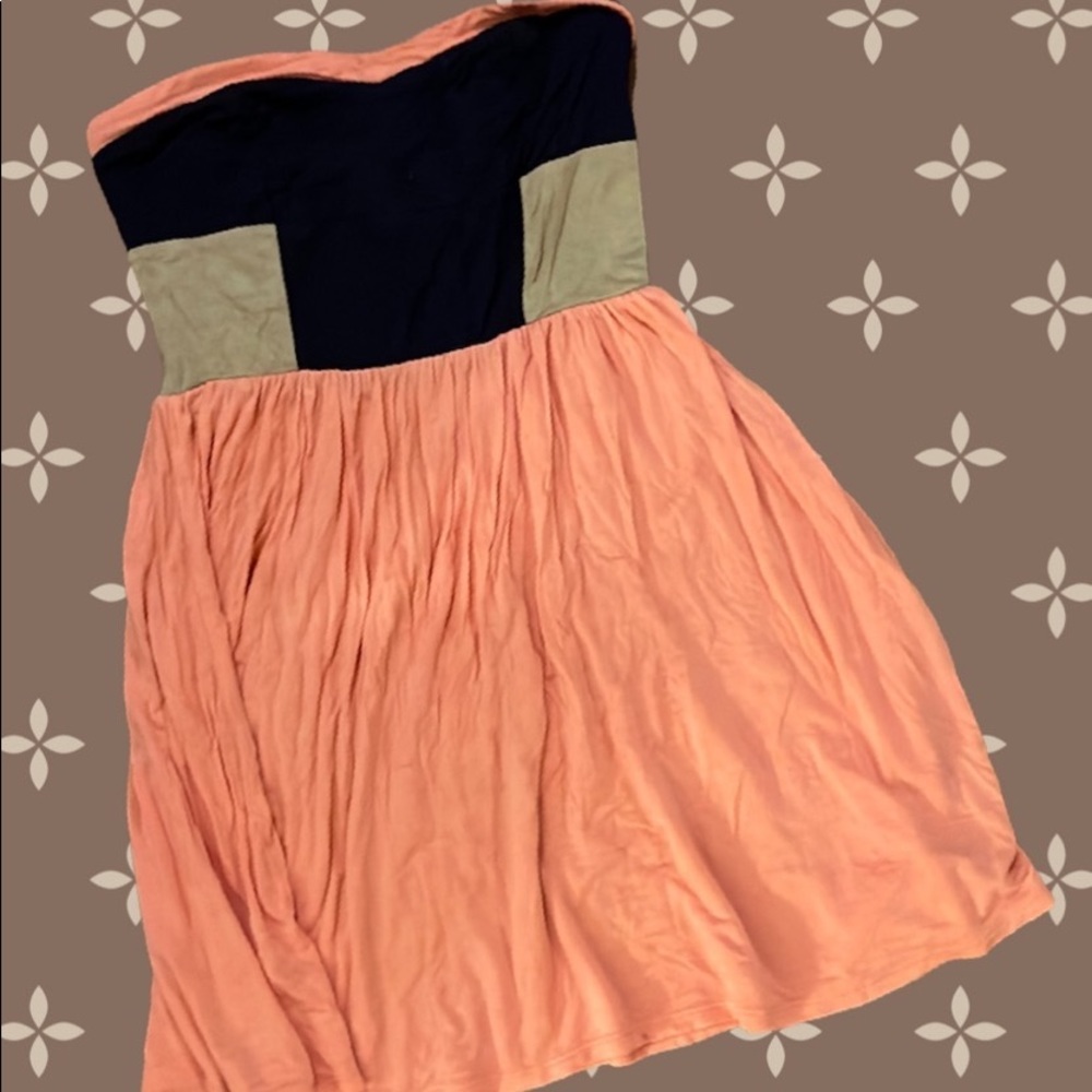 Color-block Strapless Dress